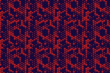 Afişler, yayın düzeni, markalaşma ve yaratıcı arkaplanlar için koyu mavi arka planda kırmızı noktalı desen..