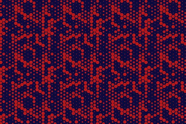 Afişler, yayın düzeni, markalaşma ve yaratıcı arkaplanlar için koyu mavi arka planda kırmızı noktalı desen..
