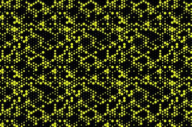 Posterler, albüm kapakları, moda baskıları ve markalaşma için sarı parçacıklar içeren koyu soyut doku deseni.