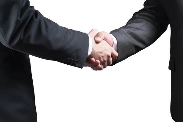 白い背景に分離された 2 つのビジネスの男性の握手 — ストック写真