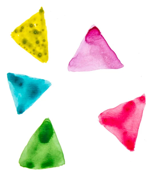 Modèle Abstrait Avec Des Triangles Multicolores Sur Fond Blanc Dessin — Photo