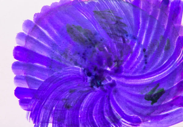 Dessin Aquarelle Dessiné Main Jolie Fleur Violette Réalisé Avec Des — Photo