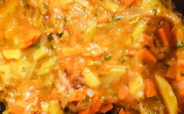 Haşlanmış sebzeler yakın plan, yatay gıda arka planı.