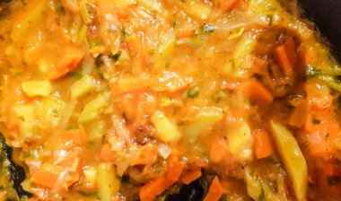 Haşlanmış sebzeler yakın plan, yatay gıda arka planı.