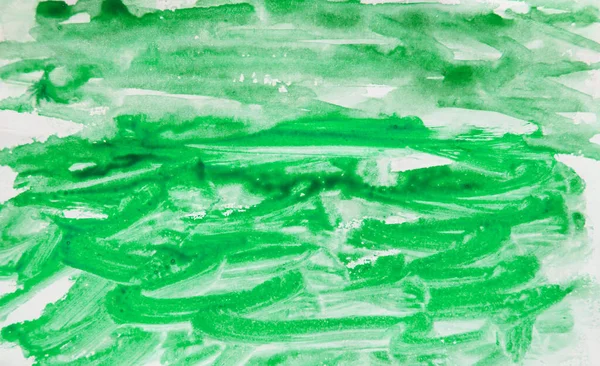 Horizontal Aquarela Verde Pinceladas Fundo Verão Abstrato — Fotografia de Stock