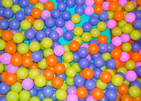 Hintergrund Bunte Plastikbälle Auf Dem Spielplatz Pool Mit Bällen Für — Stockfoto