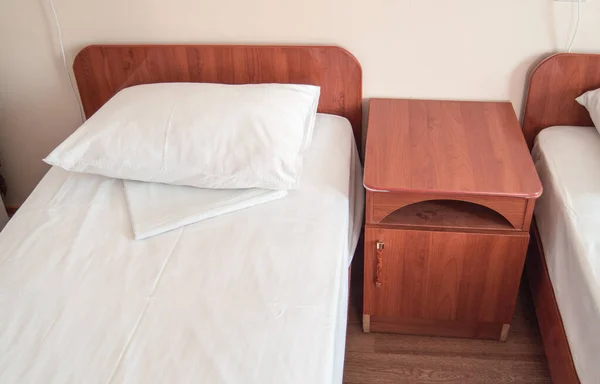 Класичний Інтер Готелю Ліжками Дерев Яними Тумбочками Класичній Спальні — стокове фото