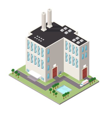 İzometrik rafineri fabrika binası