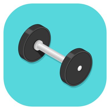 İzometrik vektör Dumbbell illüstrasyon simge.