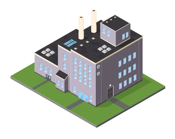 Fábrica isométrica Central eléctrica Producción de almacén . — Archivo Imágenes Vectoriales