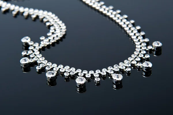 Jewelry necklace on black background — Stock Photo, Image