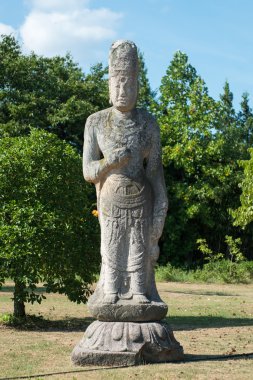 Gyeongju, Güney Kore - 18 Ağustos 2016: Buda heykeli Güney Kore Gyeongju