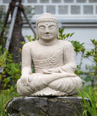 Chungcheongbuk-do, Güney Kore - 29 Ağustos 2016: Guinsa tapınağı heykel, Güney Kore