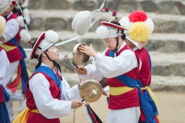 The ending of the traditional Korea farmers dance