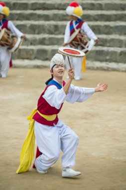 The ending of the traditional Korea farmers dance