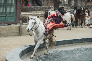 Participant a the Equestrian Feats act