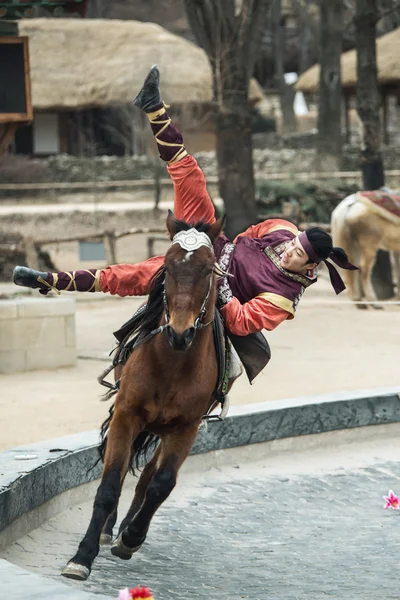 Participant a the Equestrian Feats act — Stok fotoğraf