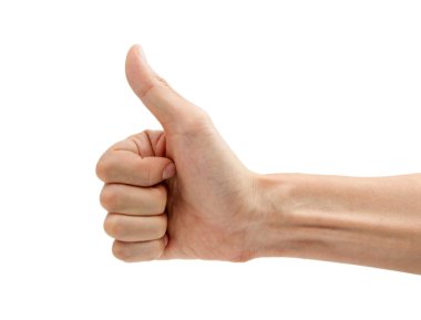 adam el başparmak izole üzerinde beyaz arka plan ile