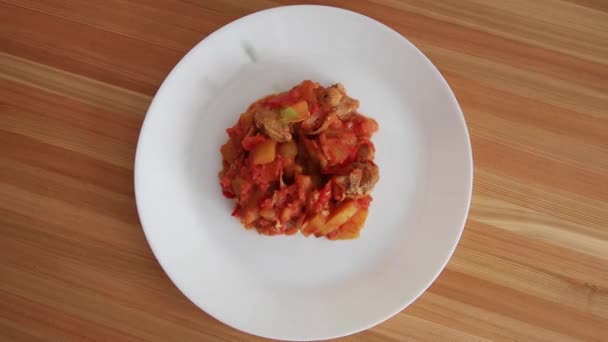 Cozinhar Carne Uma Panela Goulash — Vídeo de Stock