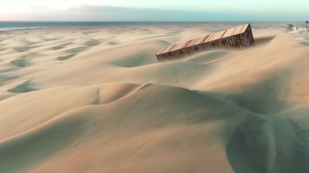 Verlaten Plaatsen Desert Sands Buurt Van Zee — Stockvideo