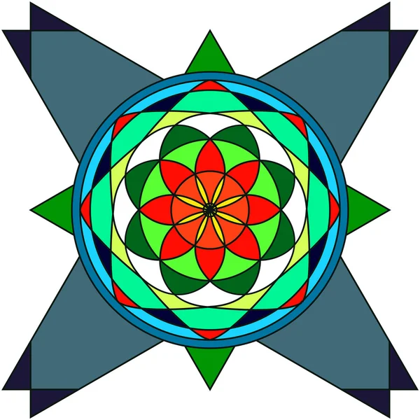 Mandala ser ut som lotus — Stock vektor