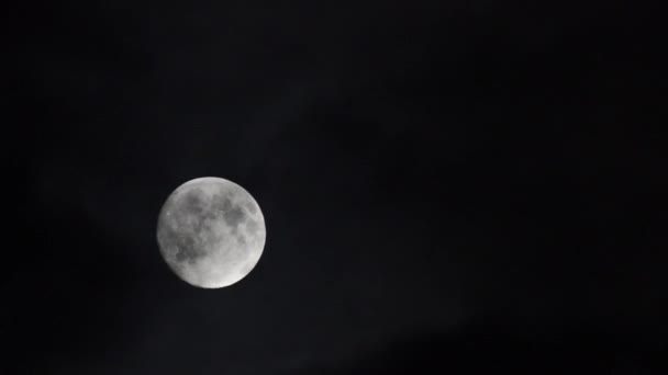 Luna llena con nubes — Vídeos de Stock