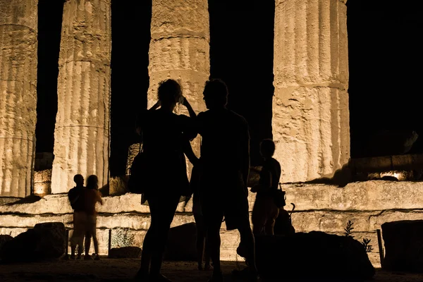 Świątyń w Agrigento noc na Sycylii - Włochy — Zdjęcie stockowe