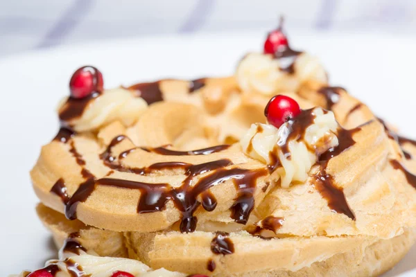 Zeppola St. joseph with berries and caramel — Stock Photo, Image