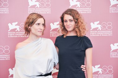 VENICE - SEPTEMBER 3: Actress Aggeliki Papoulia and Ariane Labed