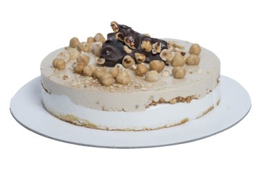 yuvarlak kek çikolata, fındık, vanilya ve kakao