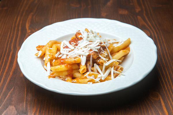 Pasta, sauce and cheese