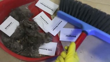 Personel azaltma konsepti - Personel ve çalışan İş Azaltma kesme. Işten çıkarma.
