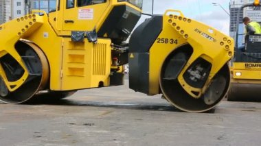 Kiev, Ukrayna Temmuz 2016: Yol parke, inşaat. 