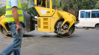 Kiev, Ukrayna Temmuz 2016: Yol parke, inşaat. 