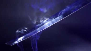 Japon katana kılıcı. Bıçak yakın çekim