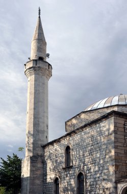 Camii minaresi Kulesi Mostar, Bosna Hersek, Avrupa'nın