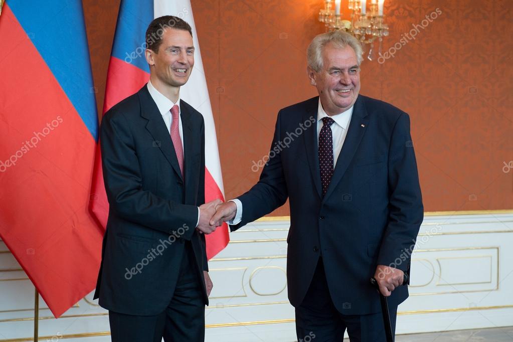 Наследный Принц Лихтенштейна Алоис И Президент Чехии Милош Земан.