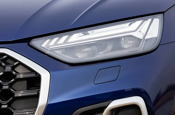 Front Light Blue Car Led Technology — Stock Photo, Image