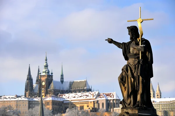 布拉格城堡在冬季 — 图库照片