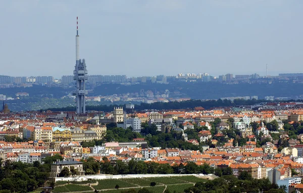 Met het oog op Zizkov heuvel in Praag — Stockfoto