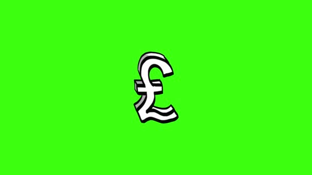Finanzielle Pfund animierte Hand gezeichnet — Stockvideo
