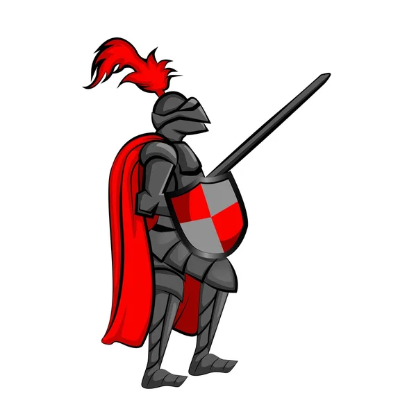 Озброєні лицар стоячи — стоковий вектор