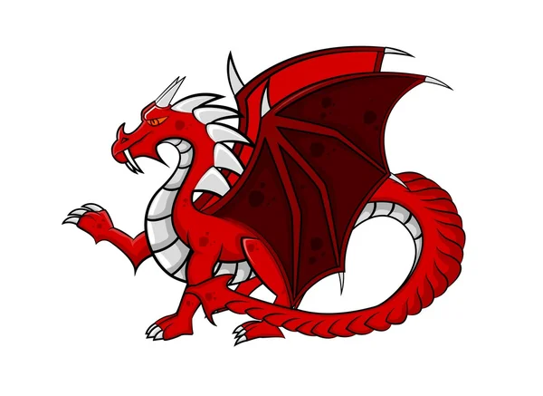 Dragón rojo vector — Vector de stock