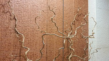 Yaşam alanlarının tamiri. Elektrik tesisatı, duvar boyası, sıva. Ön manzara. Yatay yerleşim.