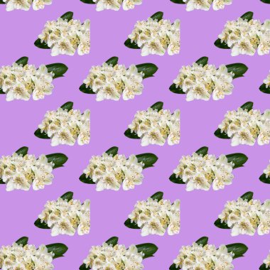 Parlak arka planda çiçekler olan kusursuz bir desen. En az izometrik gıda dokusu. Tahtalar ve kumaş baskısı için kullanılır. Boşluğu kopyala.