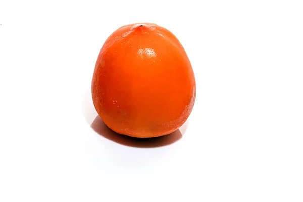 Persimmon Vit Bakgrund Isolera Dig Frukt Och Hälsosam Mat Kopiera — Stockfoto