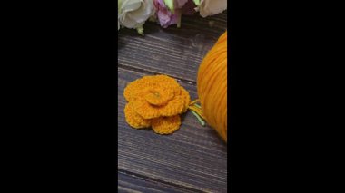 Ev dekorasyonu, moda ya da tekstil için uygun çiçekler ve daireler ördüm. Saç süsü. Boşluğu kopyala