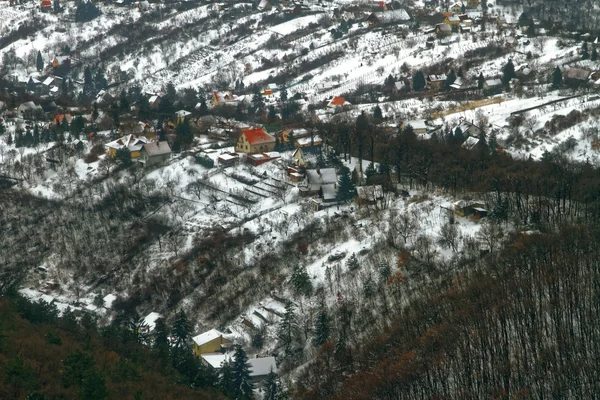 Panoramatický pohled z předměstí oblasti v zimě — Stock fotografie