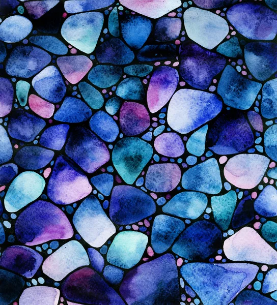 Watercolor pattern with stones — Stock Photo, Image