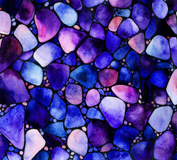 Aquarel patroon met stenen — Stockfoto